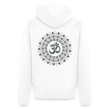 Yoga - Unisex Premium Bio Zip Hoodie - Weiß - Hinten - Thijin (182cm)