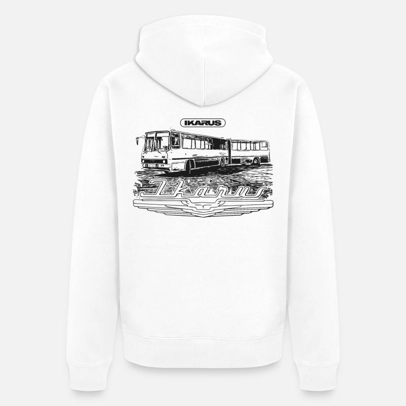 Ikarus - bus articulé - Veste à capuche bio Premium Unisexe - blanc