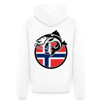 Norvège Pêche à la ligne Pêche - Veste à capuche bio Premium Unisexe - blanc - Dos - Thijin (182cm)