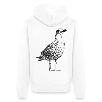 A beautiful seagull - Unisex Premium Organic Zip Hoodie - white - Back - Thijin (182cm)