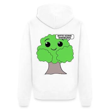 Briefkasten Aufkleber Bitte keine Werbung - Unisex Premium Bio Zip Hoodie - Weiß - Hinten - Thijin (182cm)