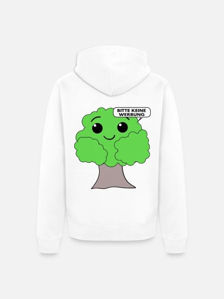 Briefkasten Aufkleber Bitte keine Werbung - Unisex Premium Bio Zip Hoodie - Weiß