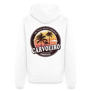 Carvoeiro Portugal Vintage Beach Design - Unisex Premium Bio Zip Hoodie - Weiß - Hinten - Thijin (182cm)