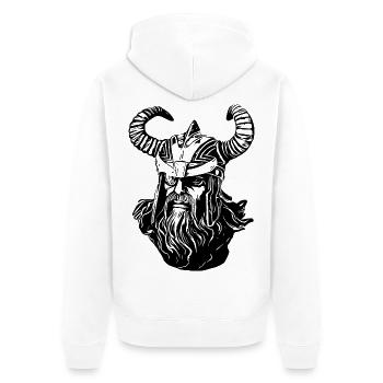 Odin Wikinger - Unisex Premium Bio Zip Hoodie - Weiß - Hinten - Thijin (182cm)
