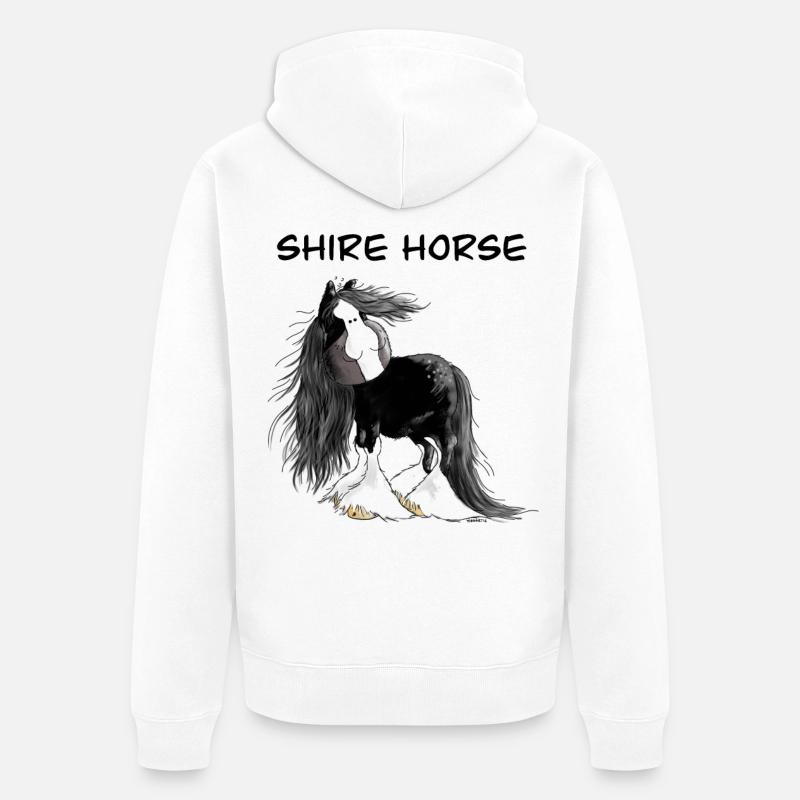 Cheval de comté I Cheval de sang froid - Veste à capuche bio Premium Unisexe - blanc