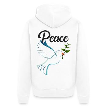 PAIX Colombe de la Paix - Veste à capuche bio Premium Unisexe - blanc - Dos - Thijin (182cm)