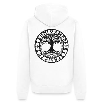 Baum des Lebens Symbol Der Wikinger - Unisex Premium Bio Zip Hoodie - Weiß - Hinten - Thijin (182cm)