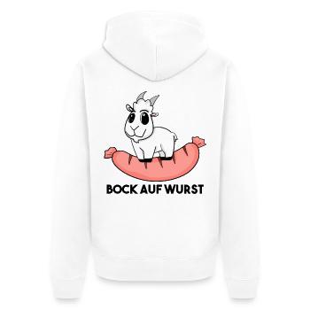 Bock auf Wurst - Ziege Ziegenbock - Unisex Premium Bio Zip Hoodie - Weiß - Hinten - Thijin (182cm)