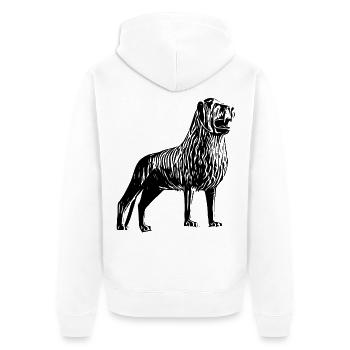 Löwe von Braunschweig - Unisex Premium Bio Zip Hoodie - Weiß - Hinten - Thijin (182cm)
