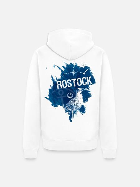 Rostock - Ostsee - Unisex Premium Bio Zip Hoodie - Weiß