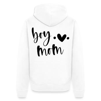 boy mom | Mom | best mom | Gift - Unisex Premium Organic Zip Hoodie - white - Back - Thijin (182cm)
