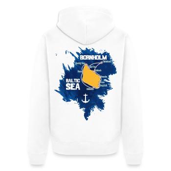 Bornholm Baltic Sea - Unisex Premium Bio Zip Hoodie - Weiß - Hinten - Thijin (182cm)