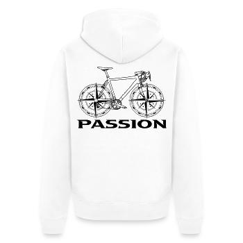 Bike - Unisex Premium Organic Zip Hoodie - white - Back - Thijin (182cm)