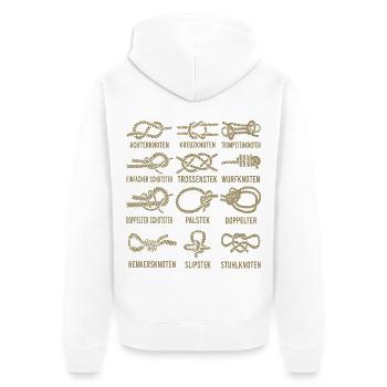 12 Knoten Boot Segeln Kapitän - Unisex Premium Bio Zip Hoodie - Weiß - Hinten - Thijin (182cm)