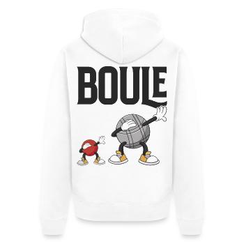 Dabbing Boulekugeln für Bouler boulen Boulesport - Unisex Premium Bio Zip Hoodie - Weiß - Hinten - Thijin (182cm)