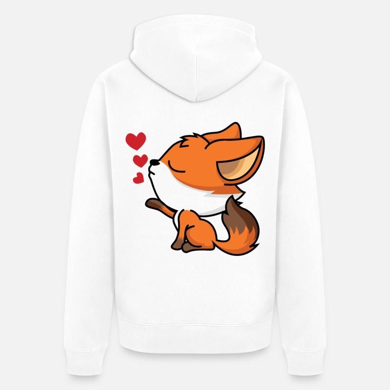 Cœur Renard - Veste à capuche bio Premium Unisexe - blanc