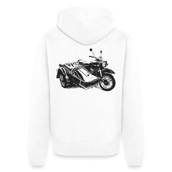 Simson Schwalbe Duo - Unisex Premium Organic Zip Hoodie - white - Back - Thijin (182cm)