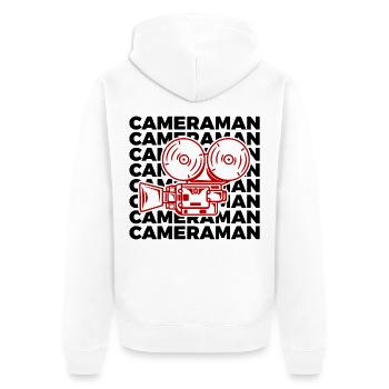 Kameramann - Unisex Premium Bio Zip Hoodie - Weiß - Hinten - Thijin (182cm)