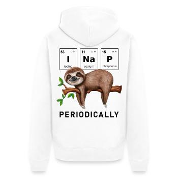I nap periodically Lustiges Faultier Spruch - Unisex Premium Bio Zip Hoodie - Weiß - Hinten - Thijin (182cm)