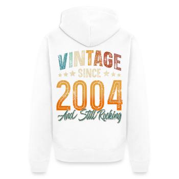 2004 Année de naissance Anniversaire Année de construction Millésime - Veste à capuche bio Premium Unisexe - blanc - Dos - Thijin (182cm)