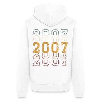 2007 - Unisex Premium Organic Zip Hoodie - white - Back - Thijin (182cm)