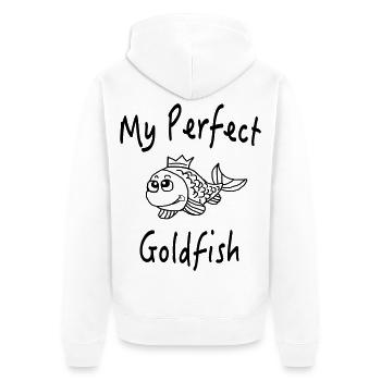 My Perfect Goldfish – Cute Funny Fish Design - Unisex Premium Bio Zip Hoodie - Weiß - Hinten - Thijin (182cm)
