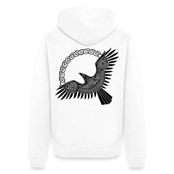 schwarzer wikingeradler - Unisex Premium Bio Zip Hoodie - Weiß - Hinten - Thijin (182cm)