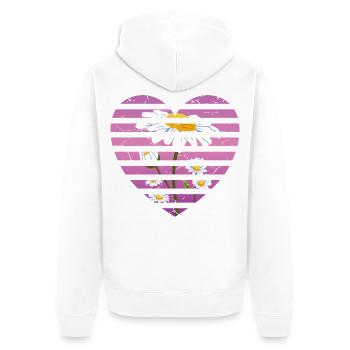 J’adore les tournesols - Veste à capuche bio Premium Unisexe - blanc - Dos - Thijin (182cm)