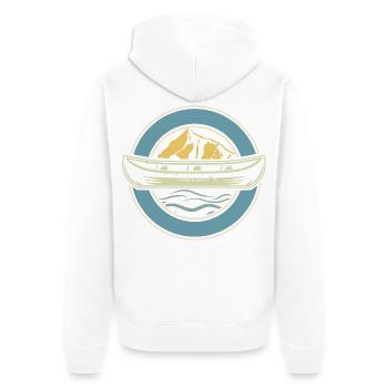 Kanu Kanut Kanutin Kanufahrer - Unisex Premium Bio Zip Hoodie - Weiß - Hinten - Thijin (182cm)