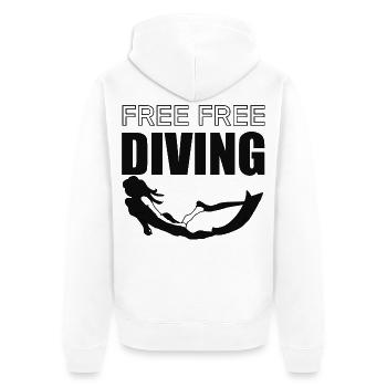 Free Diving - Unisex Premium Bio Zip Hoodie - Weiß - Hinten - Thijin (182cm)