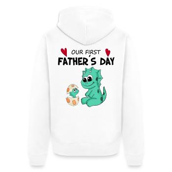 Vatertag - erster Vatertag Geschenk - Unisex Premium Bio Zip Hoodie - Weiß - Hinten - Thijin (182cm)