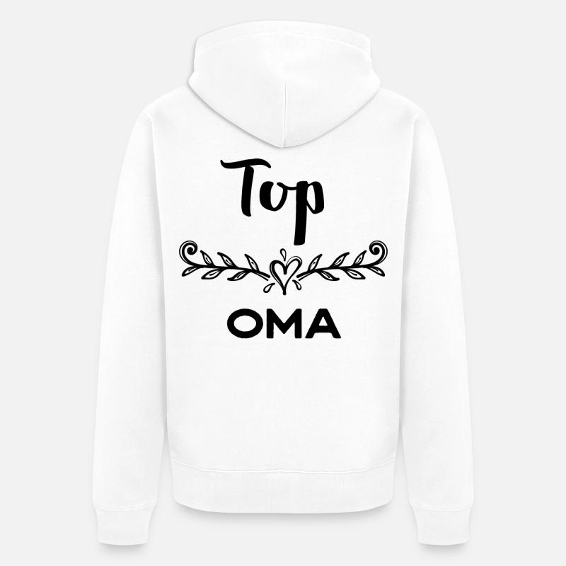 Oma Statement Großmutter Gratulation Superoma - Unisex Premium Bio Zip Hoodie - Weiß