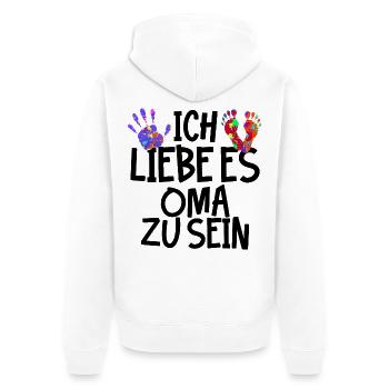 Rentnerin Oma Statement Alte Frau Großmutter - Unisex Premium Bio Zip Hoodie - Weiß - Hinten - Thijin (182cm)