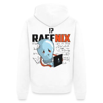 Raffnix Light Bulb - Unisex Premium Organic Zip Hoodie - white - Back - Thijin (182cm)