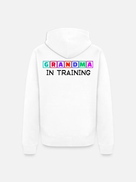 Humorous Statement Grandmother Grandma Old Woman - Unisex Premium Organic Zip Hoodie - white