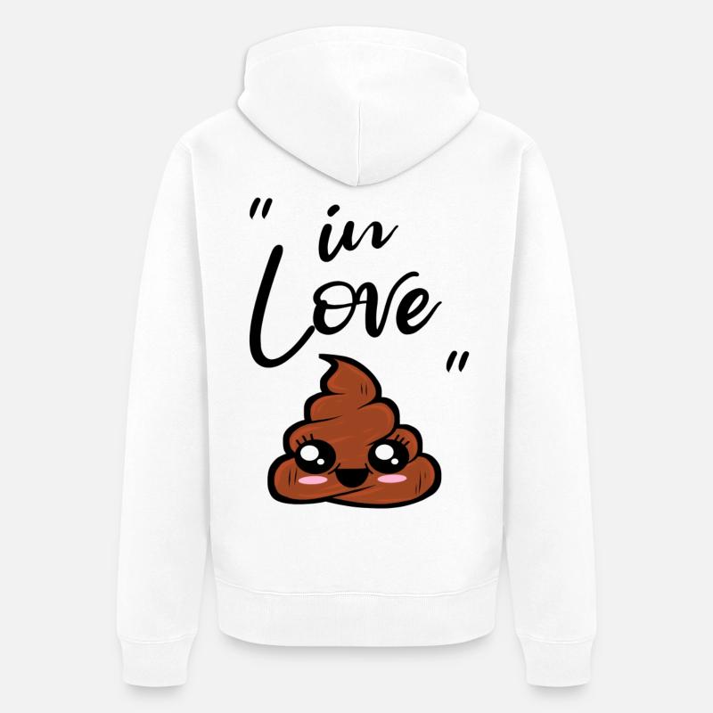 caca kawaii - Veste à capuche bio Premium Unisexe - blanc