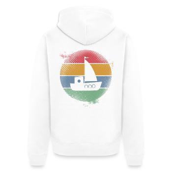 Segelboot Segler Segeln Kinder Motiv - Unisex Premium Bio Zip Hoodie - Weiß - Hinten - Thijin (182cm)
