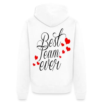 Best Team Ever! - Unisex Premium Organic Zip Hoodie - white - Back - Thijin (182cm)