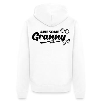 Glasses Grandma Grandmother Statement All the best - Unisex Premium Organic Zip Hoodie - white - Back - Thijin (182cm)