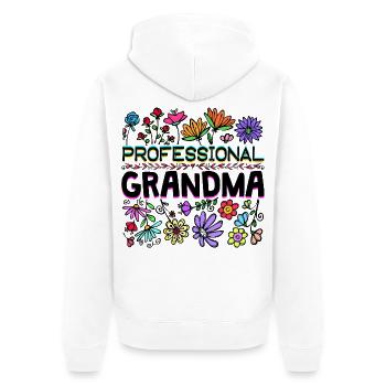 Grandmother Grandma Old Woman All the best statement - Unisex Premium Organic Zip Hoodie - white - Back - Thijin (182cm)