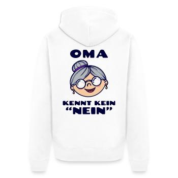 Brille Großmutter Oma Alte Frau Statement Omi - Unisex Premium Bio Zip Hoodie - Weiß - Hinten - Thijin (182cm)