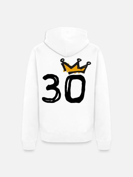 30th birthday Krone - Unisex Premium Organic Zip Hoodie - white