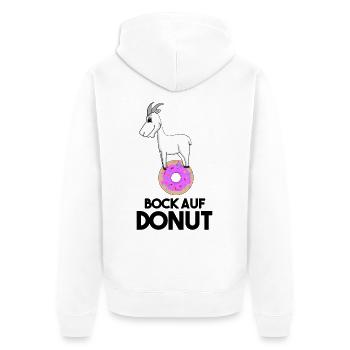 Bock auf Donut - Ziege Ziegenbock - Unisex Premium Bio Zip Hoodie - Weiß - Hinten - Thijin (182cm)