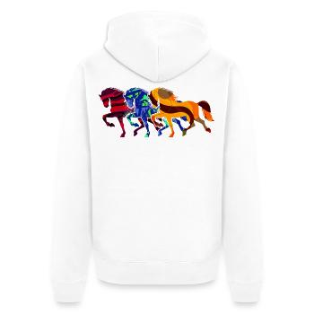 Cool Gallop Chevaux Islandais Cheval Amour Chevaux - Veste à capuche bio Premium Unisexe - blanc - Dos - Thijin (182cm)