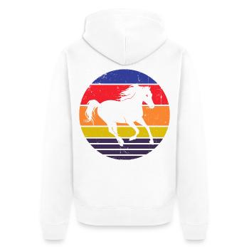 Icelandic Horses Horse Love Gallop Horses Riding - Unisex Premium Organic Zip Hoodie - white - Back - Thijin (182cm)
