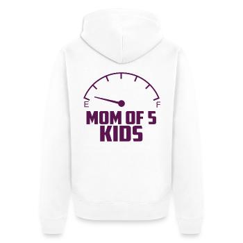 Mother of 5 children - Unisex Premium Organic Zip Hoodie - white - Back - Thijin (182cm)
