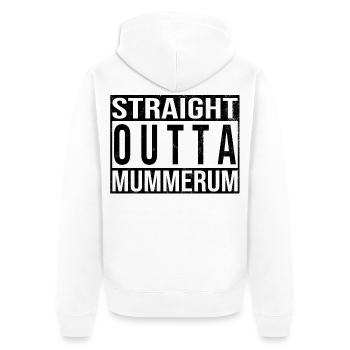 Straight Outta Mummerum | Mommenheim - Unisex Premium Organic Zip Hoodie - white - Back - Thijin (182cm)
