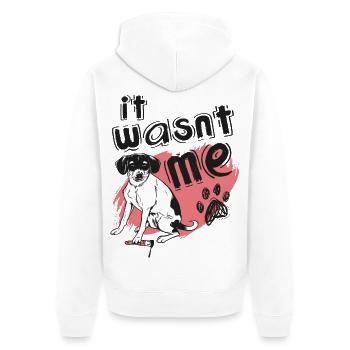 It wasn't me - Unisex Premium Organic Zip Hoodie - white - Back - Thijin (182cm)