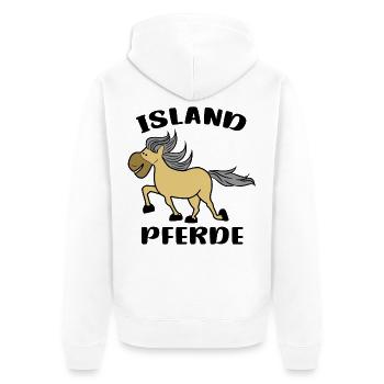 Isländer Pferde Pferdeliebe Spruch Islandpferde - Unisex Premium Bio Zip Hoodie - Weiß - Hinten - Thijin (182cm)
