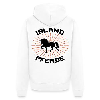Galopp Pferde Isländer Islandpferde Statement - Unisex Premium Bio Zip Hoodie - Weiß - Hinten - Thijin (182cm)